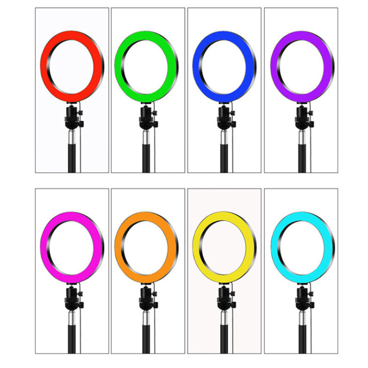 DC5V USB Full-Color RF APP and Wire Control RGBW Real-Time LED Ring Light Applicant for Live Broadcast and Photography
